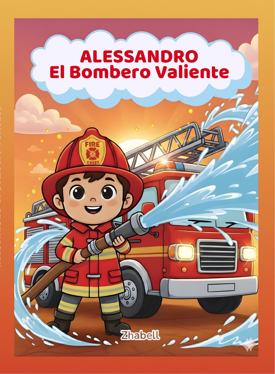 Portada del cuento Alessandro, el bombero valiente